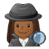 🕵🏾‍♀️ woman detective: medium-dark skin tone display on Samsung